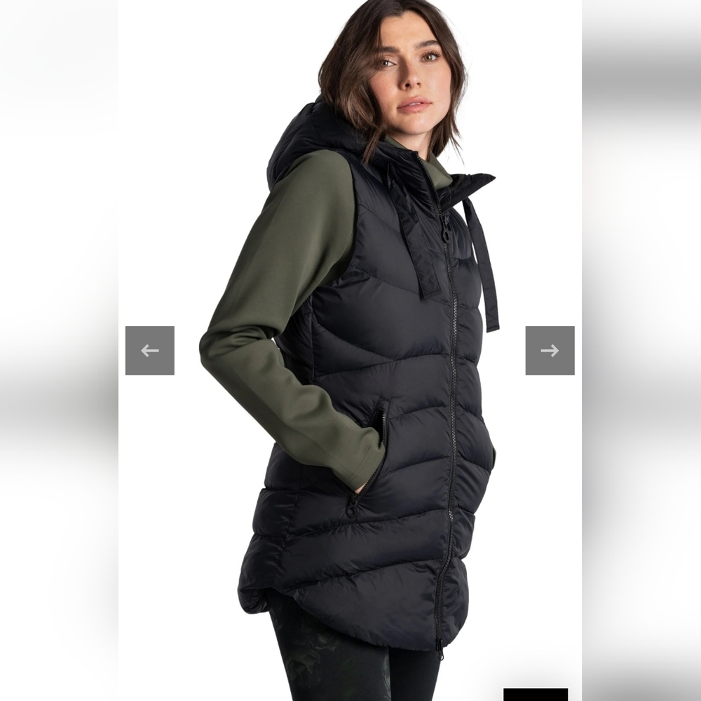 Black Puffer Vest with Hood